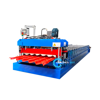 Automatic Roof Tile Roll Forming Machine with PLC Control 3KW