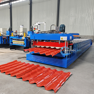Automatic Roof Tile Roll Forming Machine with PLC Control 3KW