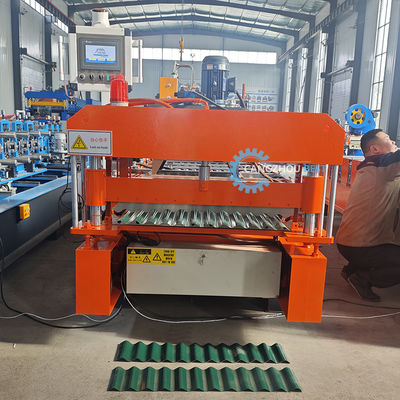 Steel Profile 836 Corrugated Roofing Sheet Roll Forming Machine with Hydraulic Station Power 3Kw and 45# Steel Rollers