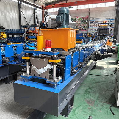 Color Steel Tile Roof Ridge Cap Roll Forming Machine PLC Control Hydraulic Cutting Steel Profile