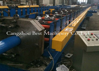 Hydraulic Decoiler Cassette Round Pipe Down Spout Roll Forming Machine PLC Control