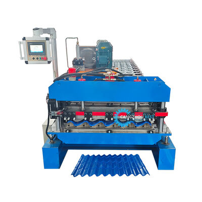 0.3 mm - 0.8 mm Colonial Glazed Tile Manufacturing Machine, Metal Sheet Roofing Tile Roll Forming Machine