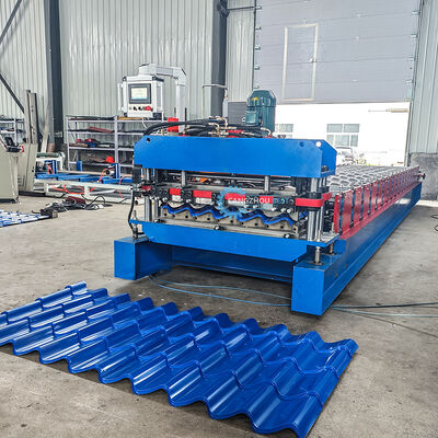 0.3 mm - 0.8 mm Colonial Glazed Tile Manufacturing Machine, Metal Sheet Roofing Tile Roll Forming Machine