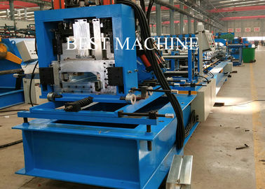 Pre Punching / Post Cutting C Z U Purlin Roll Forming Machine Gcr15 Steel Roller Material