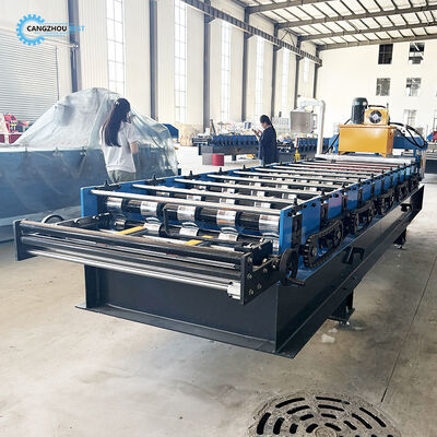 Colour Coated Single Layer Trapezodial 840 Profile Roofing Sheet Roll Forming Machine 