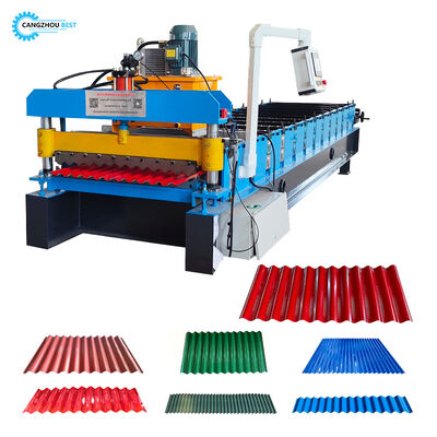Zambia Popular Color Steel Corrugated Roofing Sheet Making Roll Forming Machine 