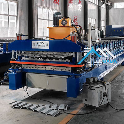 Double-layer corrugated and glazed tile forming machine