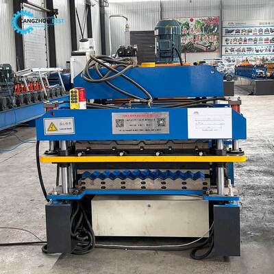 Double-layer roll forming machine for trapezoidal and corrugated sheets