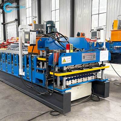 Double-layer roll forming machine for trapezoidal and corrugated sheets
