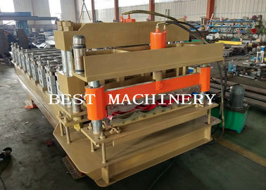 PLC Control 380V Roof Tile Roll Forming Machine 380v / 50HZ PPGI / GI Material