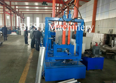 Automatic Z Section / Purlin Roll Forming Machine Pre Punching Gcr15 Steel Roller Material