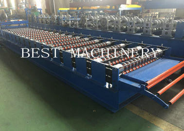 Roofing Sheet Roll Forming Machine , 6kw Power Metal Sheet Forming Machine