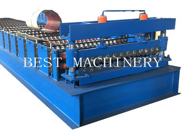 Roofing Sheet Roll Forming Machine , 6kw Power Metal Sheet Forming Machine