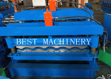 PLC Control 380V Roof Tile Roll Forming Machine 380v / 50HZ PPGI / GI Material