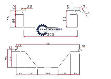 Trapezoid Long K Span Cold Roll Forming Machine For No Girder Curving Roofing Sheet