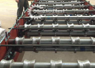 Metal Glazed Roof Tile Roll Forming Machine , Ibr Sheet Roll Forming Machine