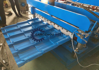Building Material Zinc Metal Glazed Roof Tile Roll Forming Machine PLC Control