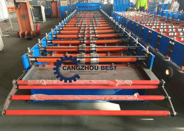 Building Material Zinc Metal Glazed Roof Tile Roll Forming Machine PLC Control