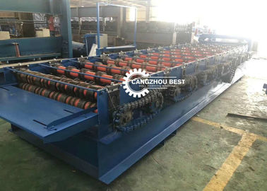 CE Steel Structure Cold Roll Forming Machine For Galvanized Metal 688 Decking Sheet