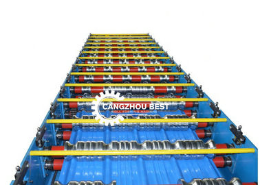 Glazed Roof Tile Roll Forming Machine , Ibr Making Machine 3KW Main Power