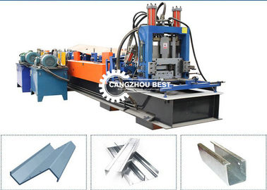 80-300mm Interchangable C Z U Purlin Roll Forming Machine For Steel Frame