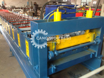 Galvanized Steel Deck Floor Tile Making Machine , Metal Decking Roll Forming Machine