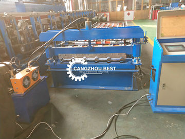 Fast Low Noise Metal Roof Making Machine , Sheet Roll Forming Machine