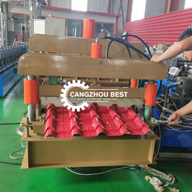 Color Steel Q Roof Tile Roll Forming Machine , Iron Sheet Making Machine