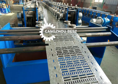 Automatic Change Perforated Cable Tray Roll Forming Machine / Production Line