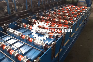 Aluminum Colored Metal Roof Panel Roll Forming Machine PLC Control System