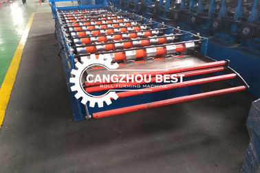 Aluminum Colored Metal Roof Panel Roll Forming Machine PLC Control System