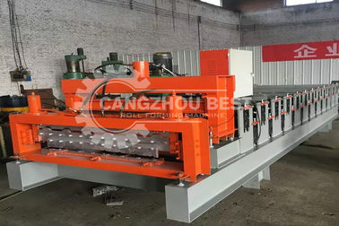 Blue Steel Double Layer Roll Forming Machine For Construction Building Material