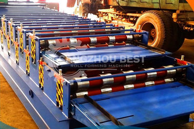 CE / ISO Colour Coated Roofing Sheet Roll Forming Machine Double Layer