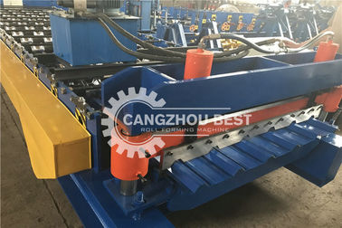 Metal Corrugated Floor Deck Roll Forming Machine For Rolling Steel Structural Building Material