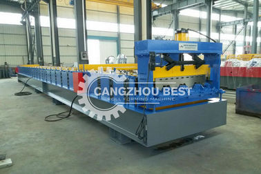 Metal Corrugated Floor Deck Roll Forming Machine For Rolling Steel Structural Building Material