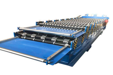 Metal Floor Deck Roll Forming Machine With Hydraulic Steel Cutting And Electric Rolling Machine