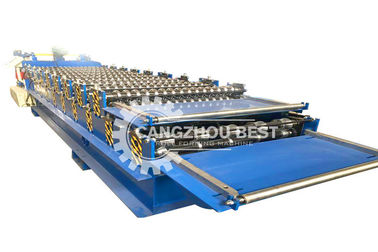 Metal Floor Deck Roll Forming Machine With Hydraulic Steel Cutting And Electric Rolling Machine