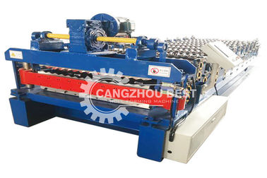 Metal Floor Deck Roll Forming Machine With Hydraulic Steel Cutting And Electric Rolling Machine