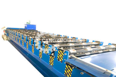 Metal Floor Deck Roll Forming Machine With Hydraulic Steel Cutting And Electric Rolling Machine