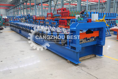 Steel Deck Floor Roll Forming Machine With Hydraulic Cutting Device