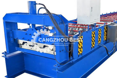 Steel Deck Floor Roll Forming Machine With Hydraulic Cutting Device