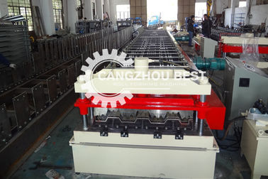 Steel Deck Floor Roll Forming Machine With Hydraulic Cutting Device