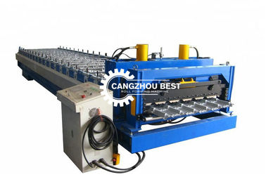 Standing Seam Roof Tile Roll Forming Machine 13 Rows Roller Station