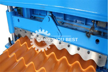 Steel Coils Color Roofing 7KW Glazed Tile Roll Forming Machine