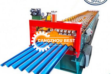 PLC control 1050mm Coverage Roof Panel 6kw Roll Forming Machine