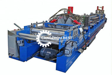 Hydraulic Cutting CZ Purlin 25m / Min Cold Roll Forming Machine