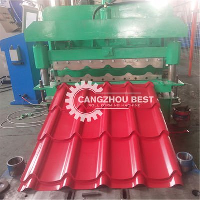 Trapezoid Steel Coil 740mm Roof Tile Roll Forming Machine For PPGI Material