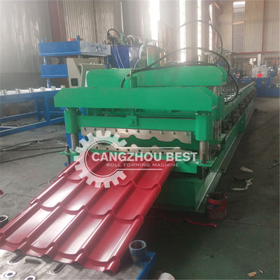 Trapezoid Steel Coil 740mm Roof Tile Roll Forming Machine For PPGI Material