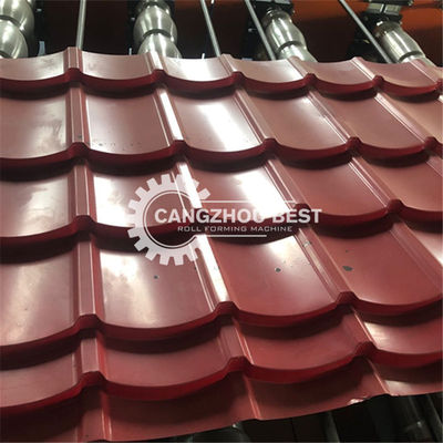 0.3mm Corrugated 5KW Chain Driven Roof Tile Roll Forming Machine