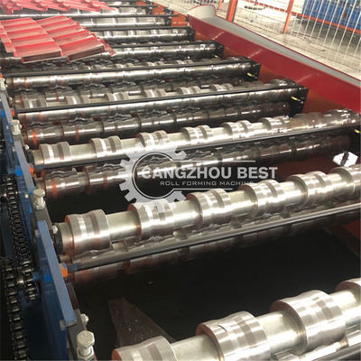 0.3mm Corrugated 5KW Chain Driven Roof Tile Roll Forming Machine